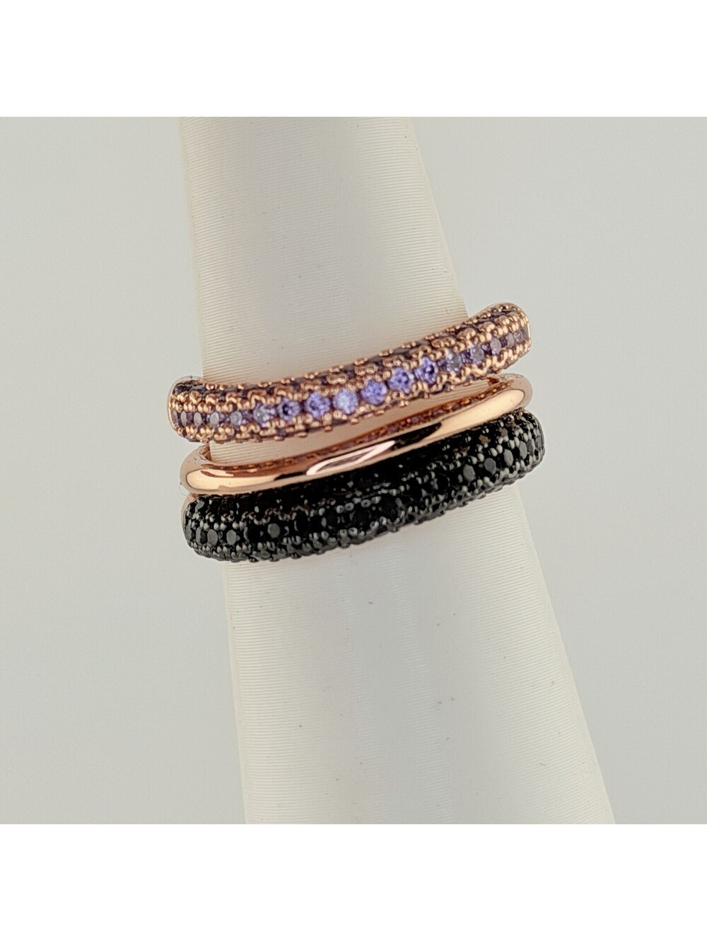 Bomb Party Ring Sz 7 RG33892 "Lines Between Longing" on Rose Gold Pave